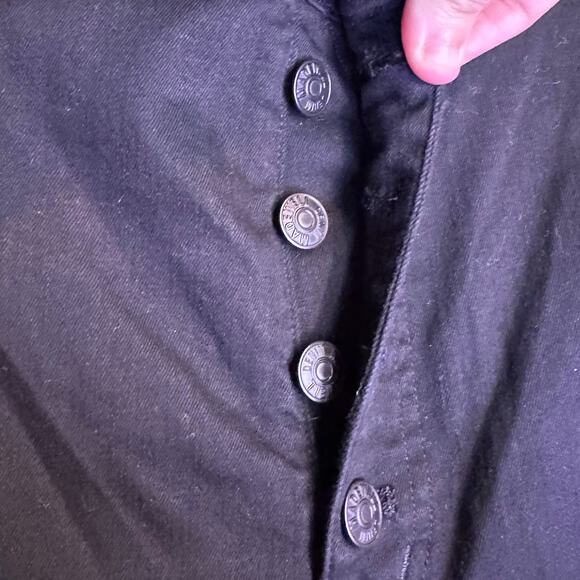 NWT Madewell jeans 9" mid rise skinny black 37 button fly grunge goth emo crop - Picture 10 of 16